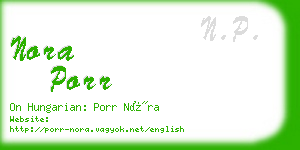 nora porr business card